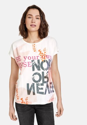 MIT WORDING PRINT ECOVER - Camiseta estampada - offwhite gemustert