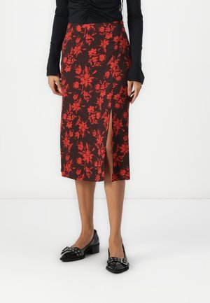 Anna Field MIDI SPLIT - Jupe crayon - red/brown