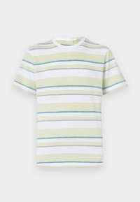 STRIPED - Nyomott mintás póló - white/lime