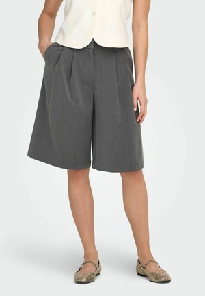 ONLY BERMUDA SHORTS ONLNALINA MID WAIST LOOSE FIT SHORTS - Shorts - medium grey melange