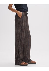 OPUS WIDE LEG  MANILO STRIPE - Broek - coal blue