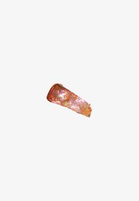 Transparente Haarkamm mit geschwungenem Design, ausgestattet mit einer Mischung aus orangefarbenem und pinkfarbenem schimmerndem Glitzer. Glatte Oberfläche ohne sichtbare Hardware.