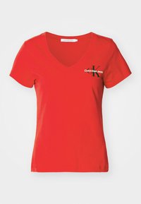 MONOLOGO V NECK TEE - Print T-shirt - candy apple