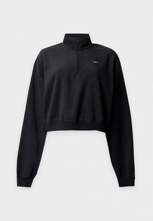 Nike Sportswear, W NK STDO FLC PLSH OS CRP QZ - Суитшърт - black/sail