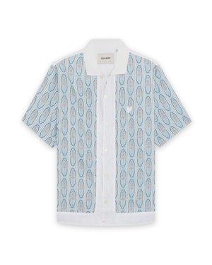 Lyle & Scott FLORAL LOOP GRAPHIC SHIRT - Hemd - almond cream/parma blue