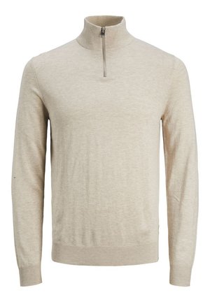 Jack & Jones JJEEMIL HALF ZIP - Neule - oatmeal