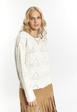 IZIA EYOTA - Strickpullover - wollweiss