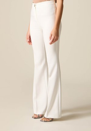 FLARE A VITA ALTA - Pantalon classique - bianco