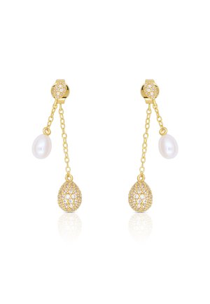 OHRRINGE SILBER 925 SÜSSWASSERPERLE 5-5.5MM ZIRKONIA - Orecchini - gold-coloured