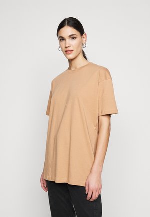 LIMEDROP SHOULDER OVERSIZED 2 PACK - Basic T-shirt - black/camel