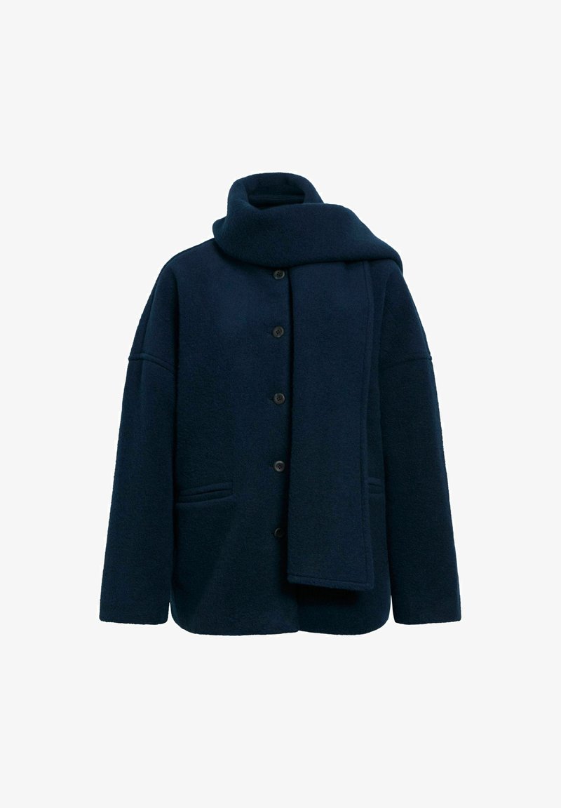 Outlined Jacket Object OBJMAISE L/S LO SCARF JACKET NOOS - Kurzmantel - dark sapphire ...