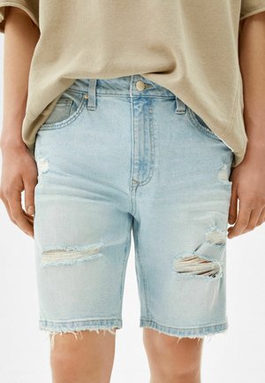 BERMUDA WITH RIPS - Shorts di jeans - light blue
