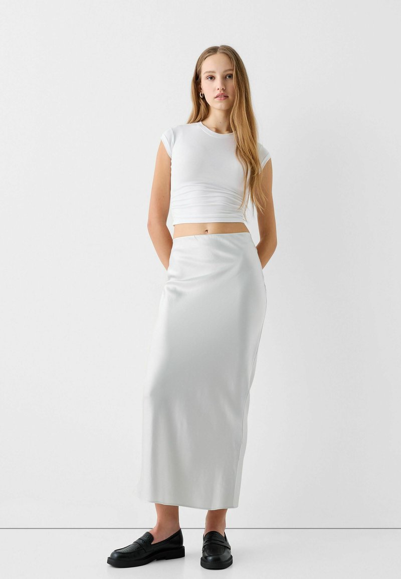 Bershka Maxirok zilverkleurig Bershka Maxirok zilverkleurig