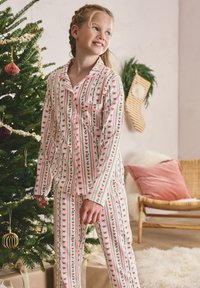 Next REGULAR FIT CHRISTMAS BUTTON THROUGH SET - Pyjama set - red/cream bow candy cane