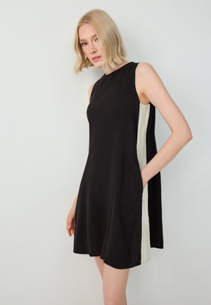 Jimmy Key, SLEEVELESS CREW NECK COLOUR-BLOCK WOVEN DRESS - Freizeitkleid - bitter brown