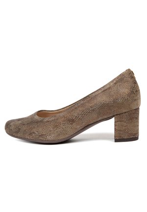 Klassieke pumps - brown and gold