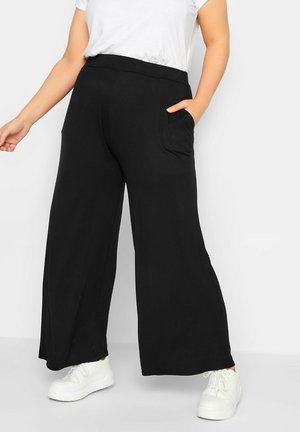 Yours Clothing WIDE  STRETCH  - Stoffhose - black
