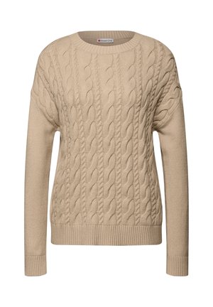 MIT ZOPFMUSTER - Neule - beige