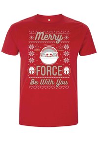 Star Wars STAR WARS: MANDALORIAN MERRY FORCE - T-shirt z nadrukiem