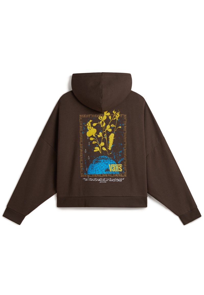 Vans TEAR GLOBE Zip-up sweatshirt turkish coffee/dark brown