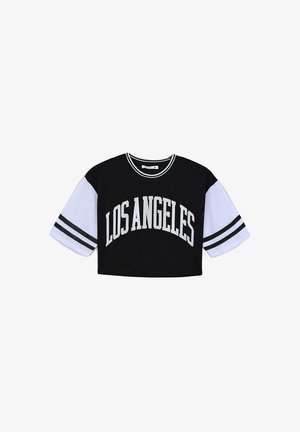 Terranova, CROP RETE COLLEGE - T-shirt con stampa - nero