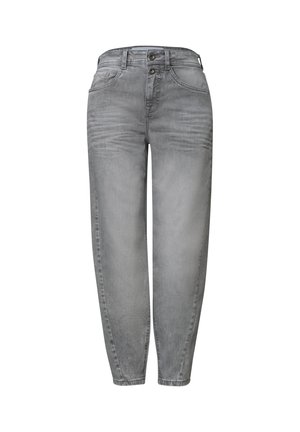 Street One Studio, HIGH WAIST BARREL LEG JEANS IM LOOSE FIT - Wide leg - light grey washed