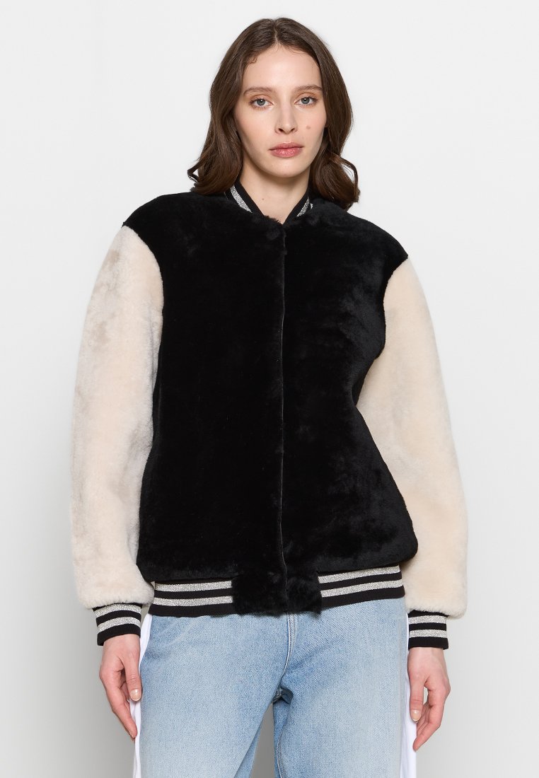 AllSaints Leren jas antraciet gemêleerd AllSaints Leren jas antraciet gemêleerd