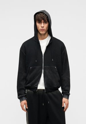 UNISEX - Cipzáras pulóver - black