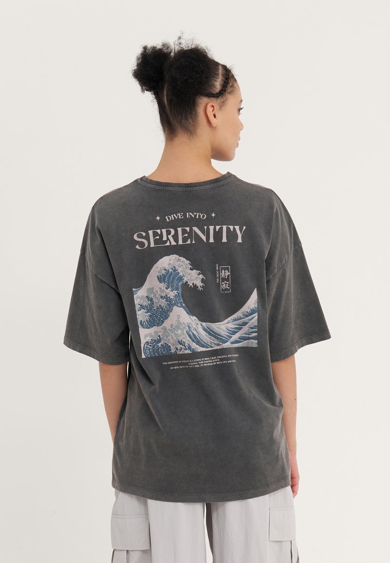 Even&Odd - Print T-shirt - anthracite, Enlarge