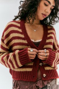 BDG Urban Outfitters LAGUNA  - Casaco de malha - red/camel