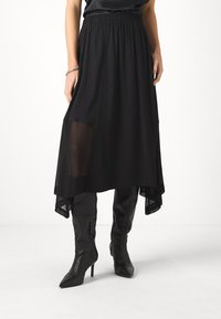 DKNY MIX MEDIA SKIRT - A-silueta svārki - black