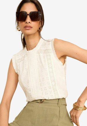Love & Roses BRODERIE SHELL - REGULAR FIT - Débardeur - white
