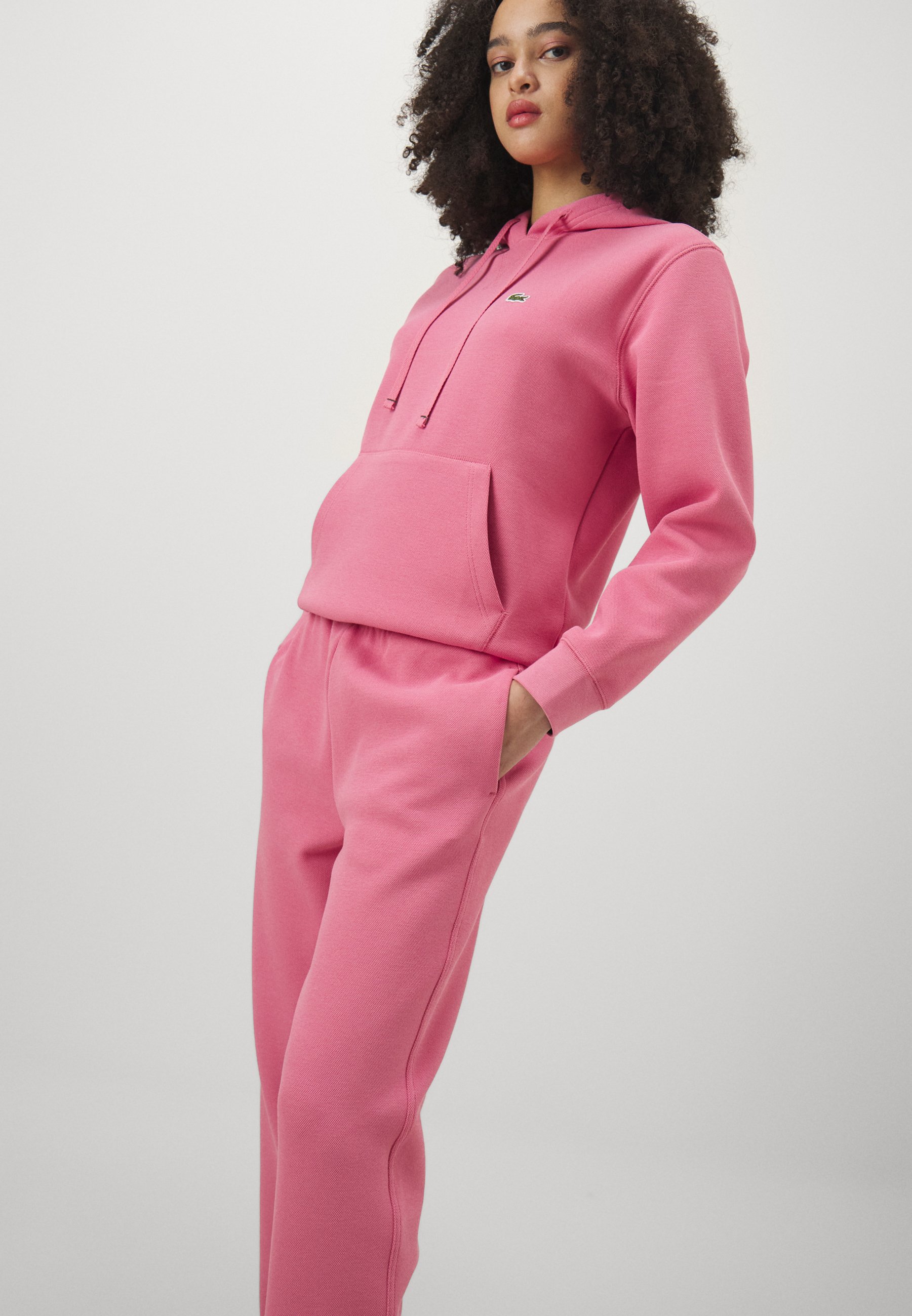Pink Ensemble Lacoste Pull Jogging Survetement Lacoste Sport