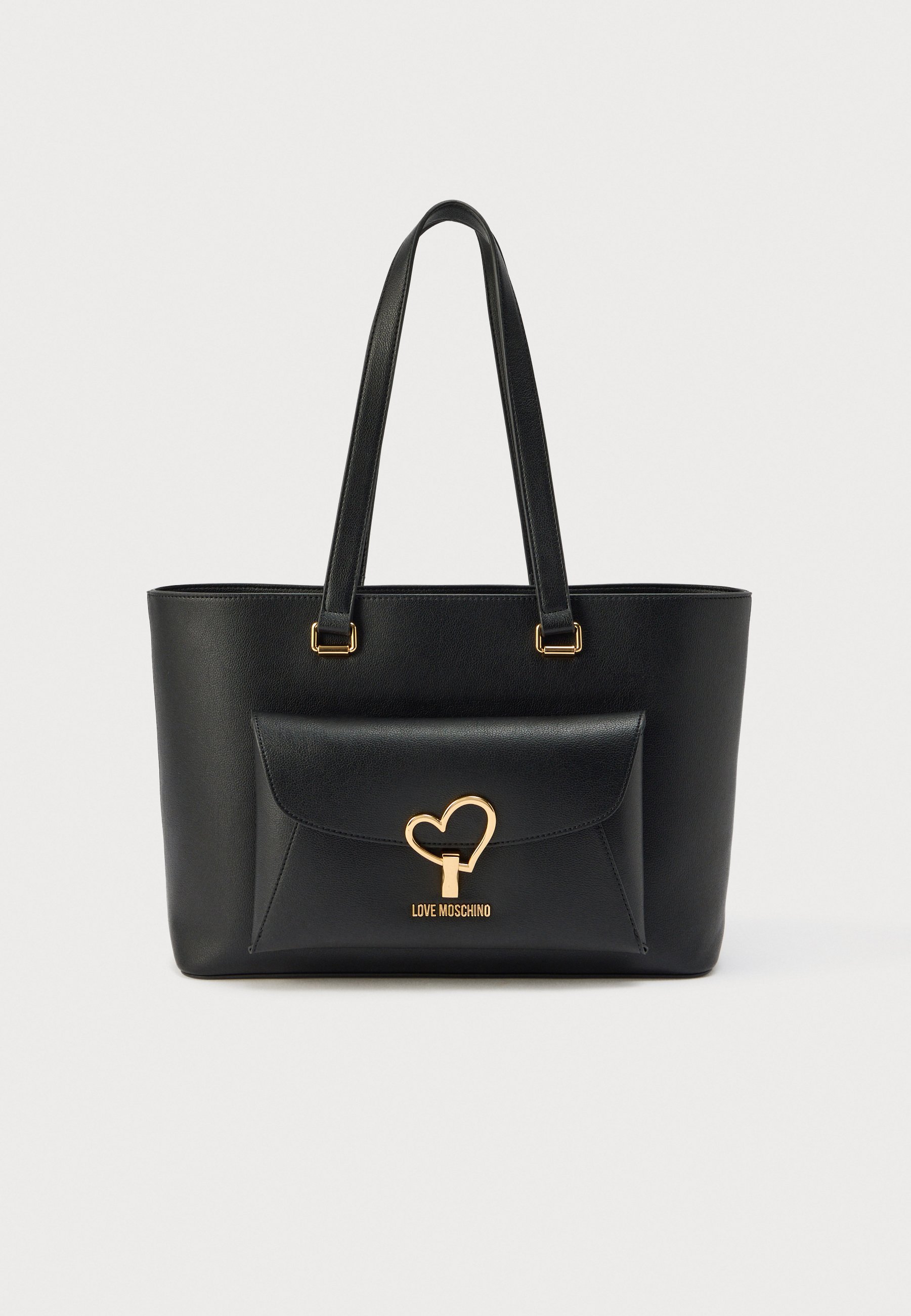 Love Moschino HEART TURNLOCK - Geantă de mână - black/negru