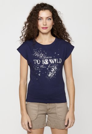 Koroshi SHORT SLEEVE  - Print T-shirt - navy