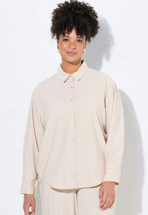 ALLOVER MIT GLITZERSTEINCHEN - Hemdbluse - light beige