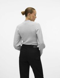 Vero Moda VMHOLLYKARISPUFF HIGHNK GA BOO - Strickpullover - light grey melange