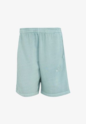 Helle blaue Sportshorts mit einem elastischen Bund, Seitentasche und dezentem Logo-Detail. Weiches Material mit atmungsaktiver Textur.