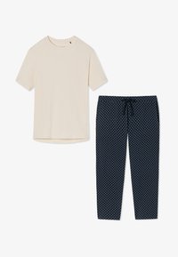 Unausgewählt, blau/gepunktet/creme