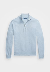 KNIT COTTON QUARTER ZIP JUMPER - Stickad tröja - blue hyacinth heather
