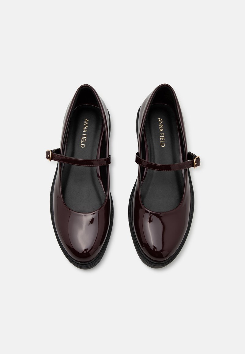 Anna Field Wide Fit Ankle strap ballet pumps dark red Zalando