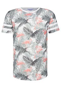 JORDIZ TEE CREW NECK - Print T-shirt - cloud dancer/flamingo