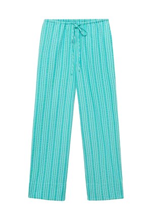 PRUHOVANÉ S VÁZAČKOU - Nohavice - turquoise