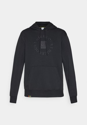 Nike Performance NIKECOURT HERITAGE HOODIE - Džemperis su gobtuvu - black/anthracite