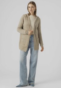 Vero Moda VMDOFFY OPEN HOOD CARDIGAN  - Vest - sepia tint
