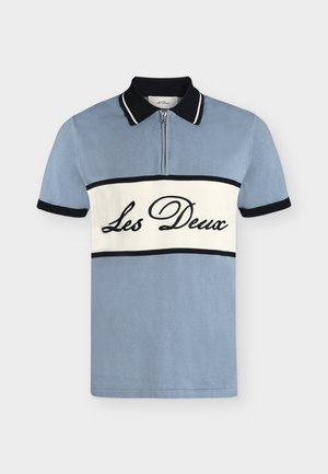 Les Deux, KNITTED ZIPPER POLO - Poloshirts - faded denim blue