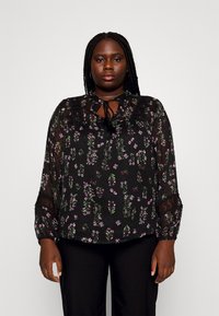 Top ONLY Onltessa Eliza LS Wvn Nero - Donna Taglia L - Maniche Lunghe Con Colletto Mandarino E Pizzo - copertina