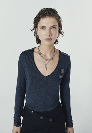 WITH BEADS DETAILS - Maglione - navy blue