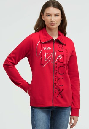 Soccx, SOCCX SWEATJACKE MIT HOHEM KRAGEN UND FOLIENPRINTS - Zip-up sweatshirt - red orange