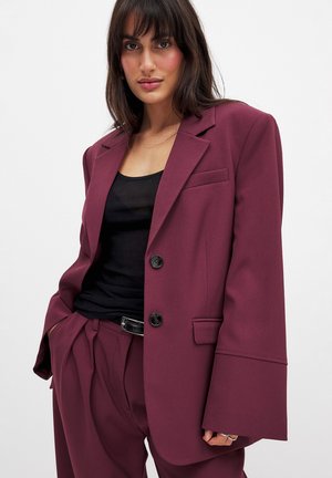 NA-KD WITH WIDE - Short coat - burgundy
